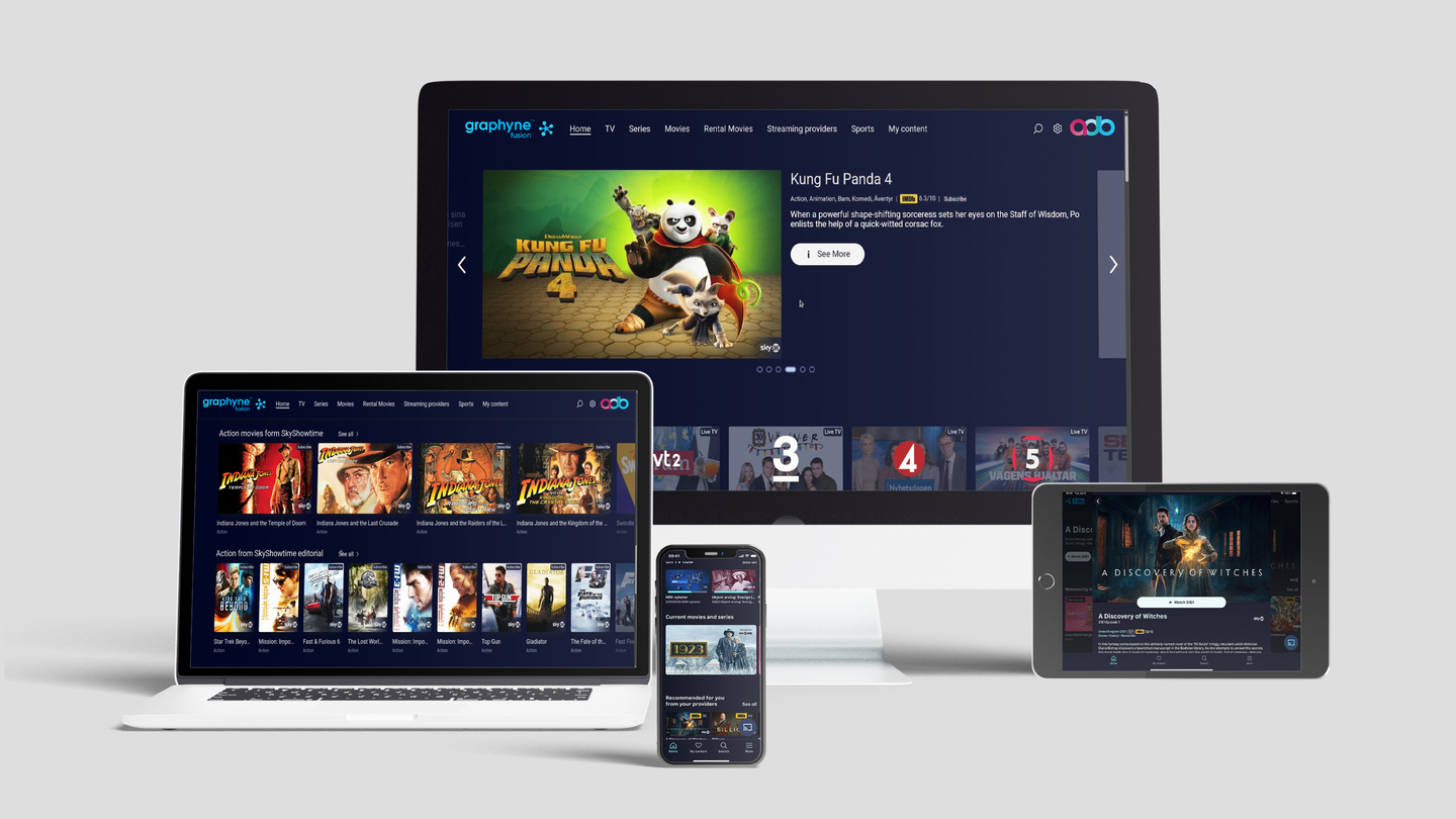 ADB’s graphyne fusion aggregates content from linear TV, VOD, and OTT sources